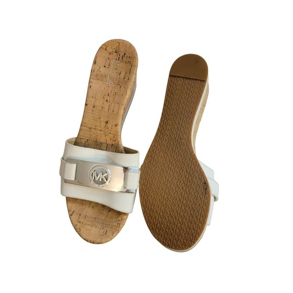 Micheal Kors Women's Wedge Leather Platform Sandal Rubber Outsole Size 8.5M - Picture 2 of 8